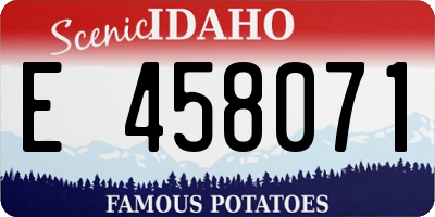 ID license plate E458071