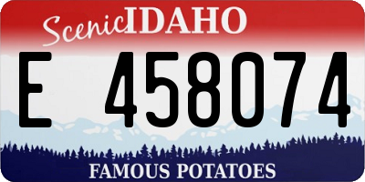 ID license plate E458074