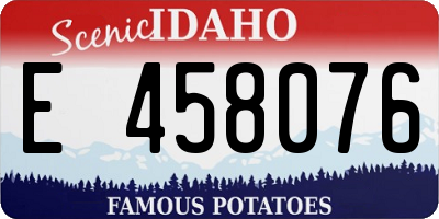 ID license plate E458076