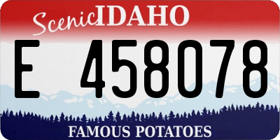 ID license plate E458078