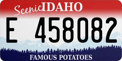 ID license plate E458082