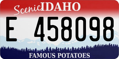 ID license plate E458098