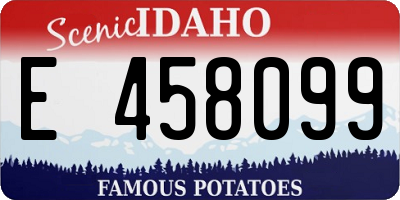 ID license plate E458099