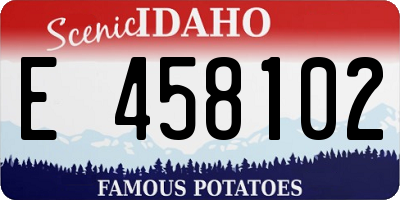 ID license plate E458102