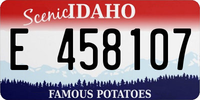 ID license plate E458107