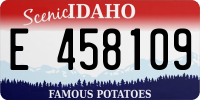 ID license plate E458109