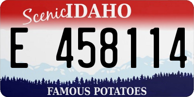 ID license plate E458114