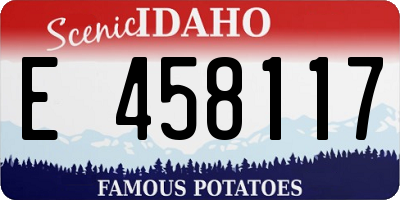 ID license plate E458117