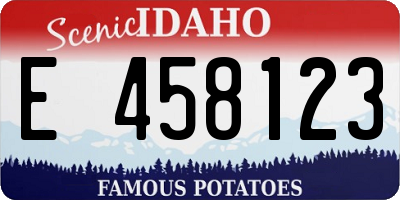 ID license plate E458123