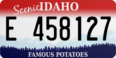 ID license plate E458127