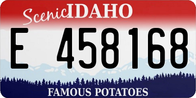 ID license plate E458168