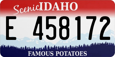 ID license plate E458172