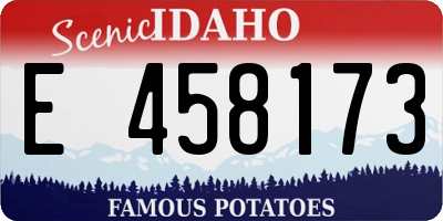 ID license plate E458173