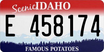 ID license plate E458174