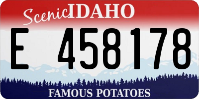 ID license plate E458178