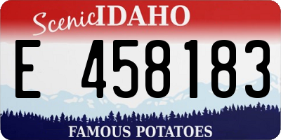 ID license plate E458183