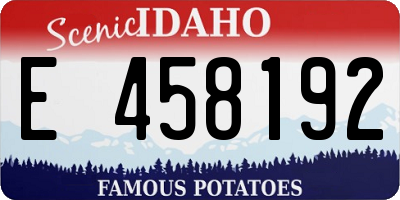 ID license plate E458192