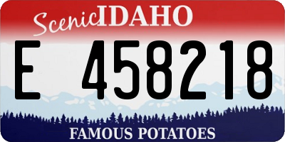 ID license plate E458218