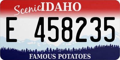 ID license plate E458235