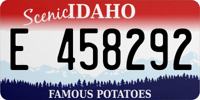 ID license plate E458292