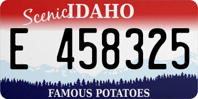 ID license plate E458325