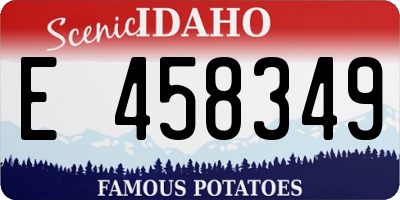 ID license plate E458349