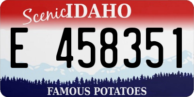 ID license plate E458351