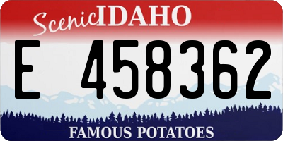 ID license plate E458362