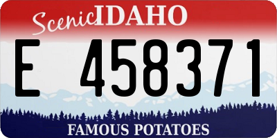 ID license plate E458371