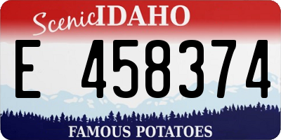 ID license plate E458374