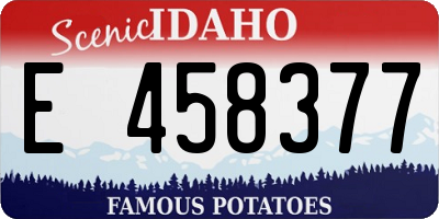 ID license plate E458377