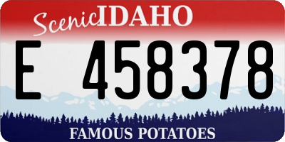 ID license plate E458378