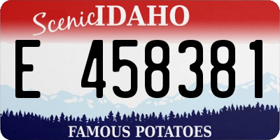 ID license plate E458381
