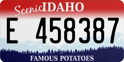 ID license plate E458387