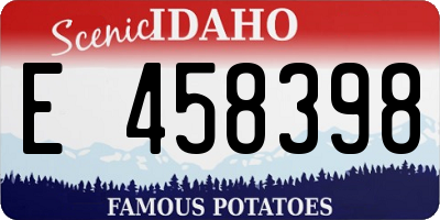 ID license plate E458398