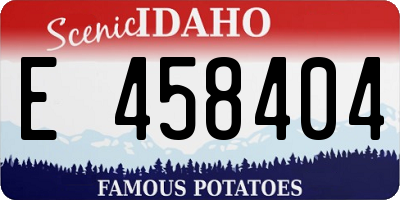 ID license plate E458404