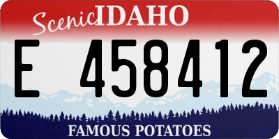 ID license plate E458412