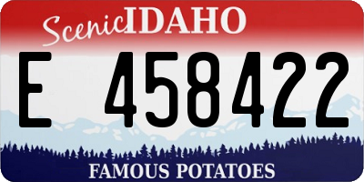ID license plate E458422