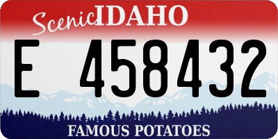 ID license plate E458432