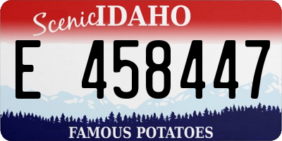 ID license plate E458447
