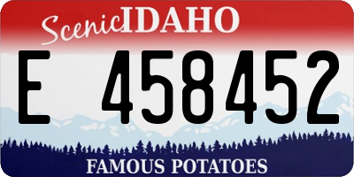 ID license plate E458452