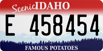 ID license plate E458454