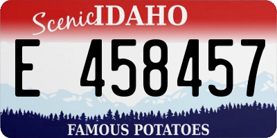 ID license plate E458457