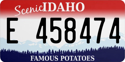 ID license plate E458474