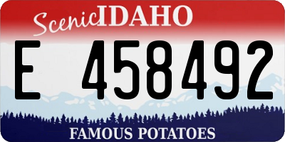 ID license plate E458492