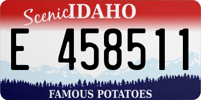 ID license plate E458511