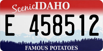 ID license plate E458512