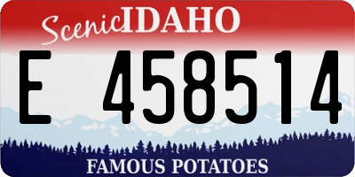 ID license plate E458514