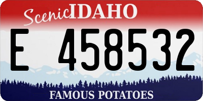 ID license plate E458532