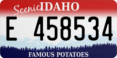 ID license plate E458534